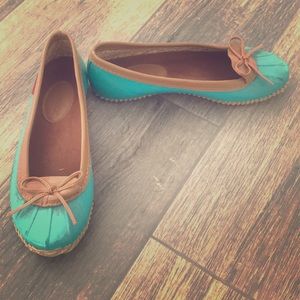 Chi okay turquoise rain ballet flats